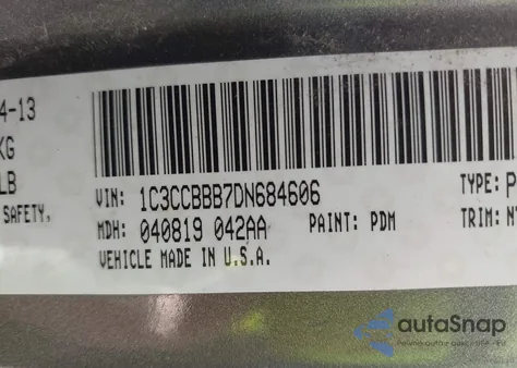 2013 Chrysler 200 Touring from USA, damaged, VIN 1C3CCBBB7DN684606